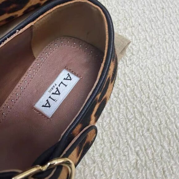 Alaia Leopard Haircalf Mary Jane Flats EU 38 / US 8 Tried On Only - Picture 4 of 7